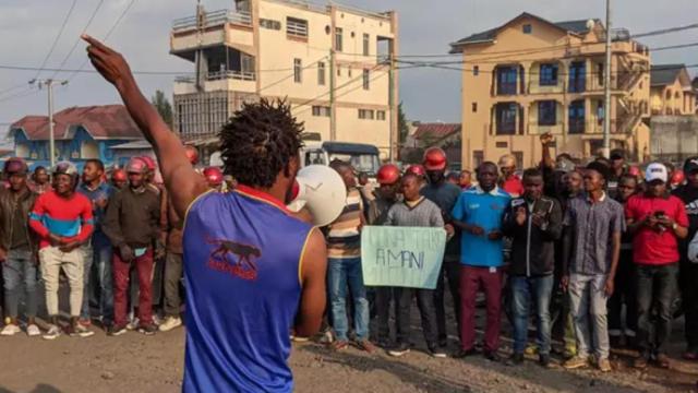 Imagen de una protesta en la región congoleña de Kivu Norte.