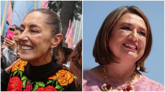 Claudia Sheinbaum (izda.) y Xóchitl Gálvez (dcha.), este domingo.