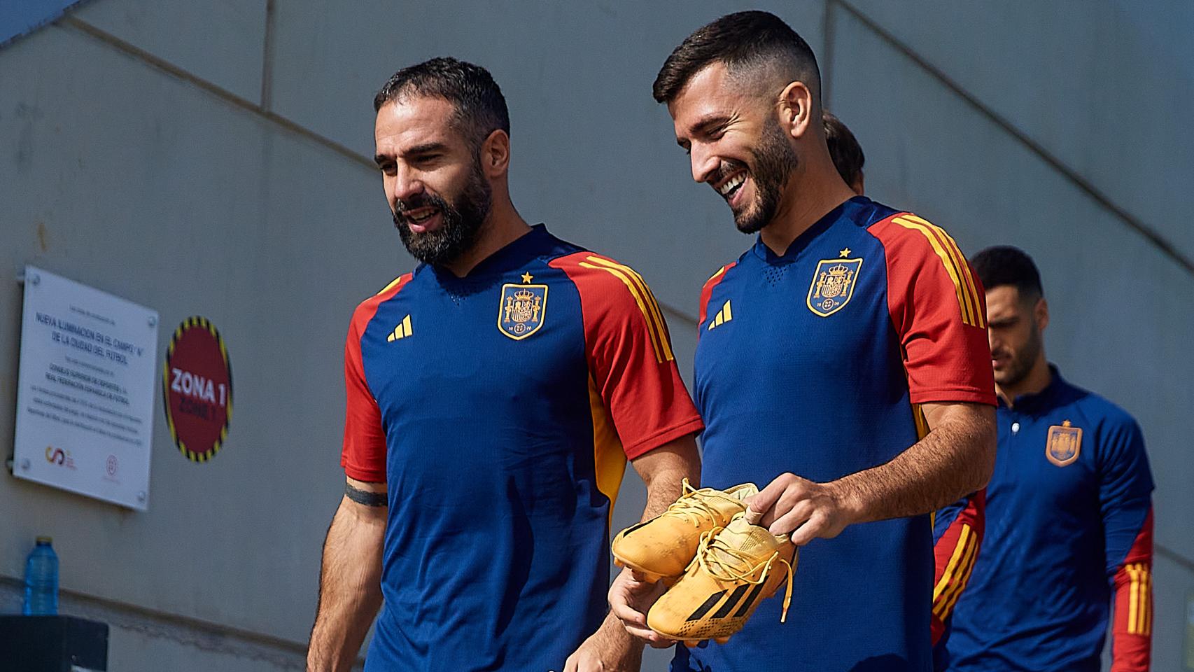 Dani Carvajal y José Luis Gayá, en la concentración de la Selección