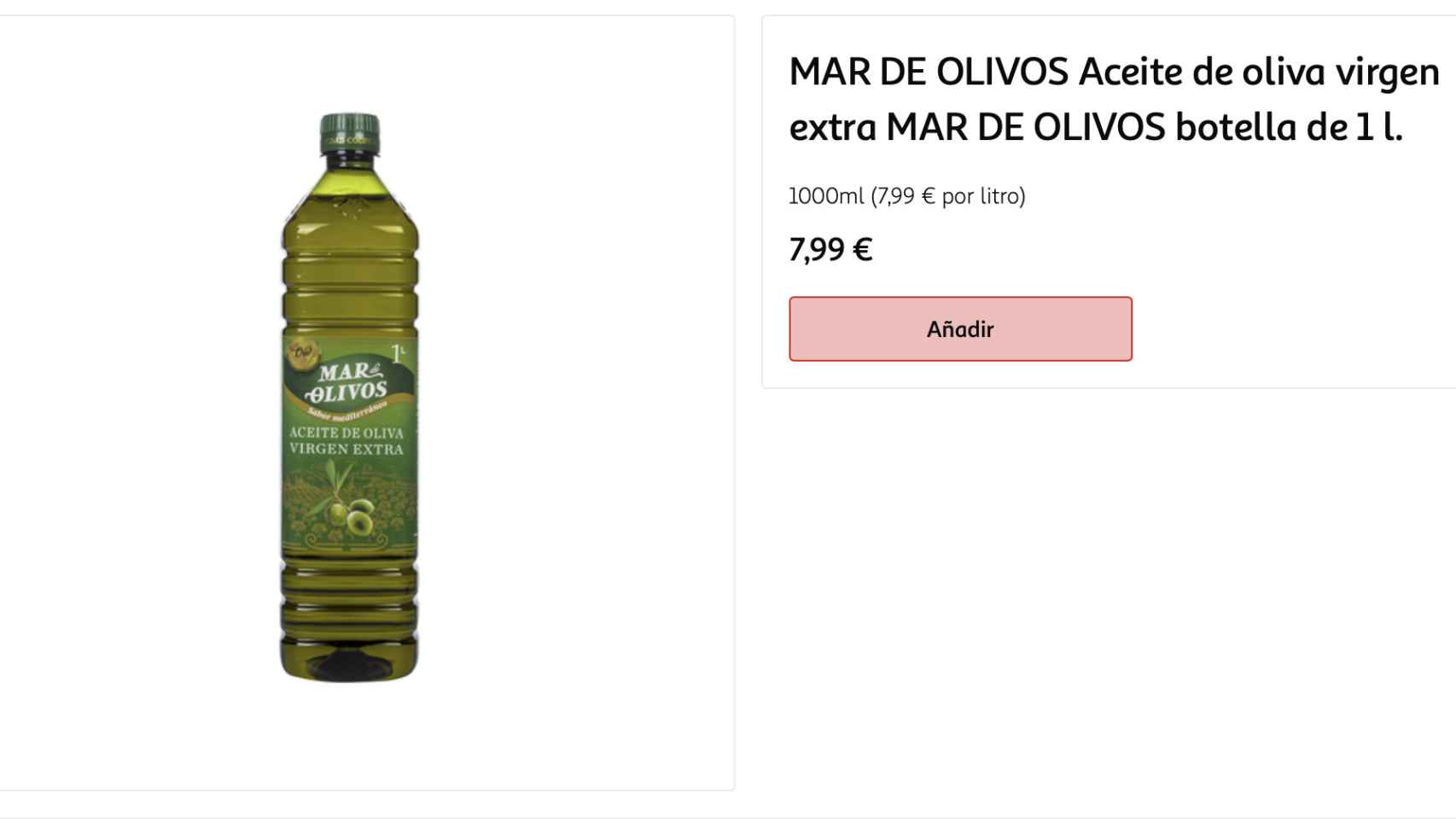 Aceite de oliva virgen extra.