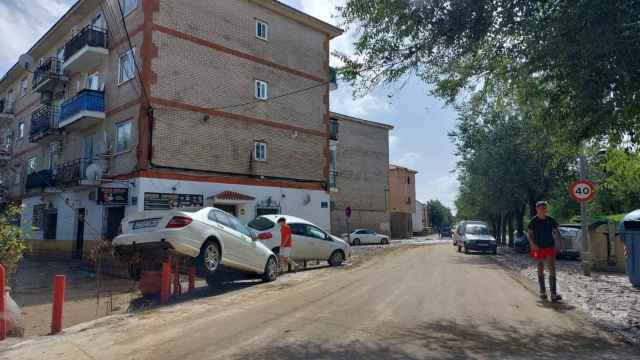 Calles de la localidad toledana de Magán afectadas por la riada causada por la DANA