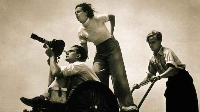 Leni Riefenstahl durante el rodaje de 'Olympia' (1936).