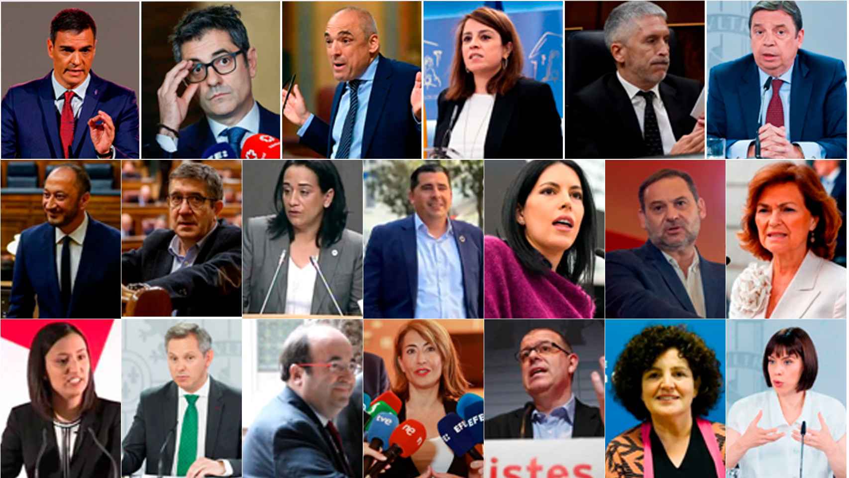 20 de los actuales diputados del PSOE que se han pronunciado contra la amnistía