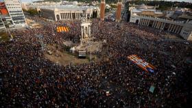 Plaza de España de Cataluña durante la Diada de 2023