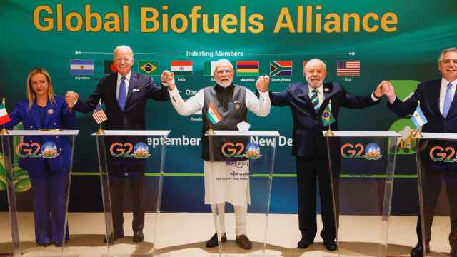 Meloni (Italia), Biden (EEUU), Modi (India), Da Silva (Brasil) y Fernández (Argentina), en un encuentro paralelo al G20