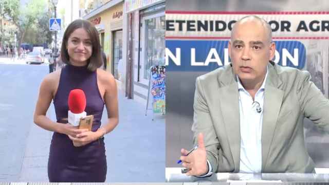 Nacho Abad y la reportera Isa Balado.