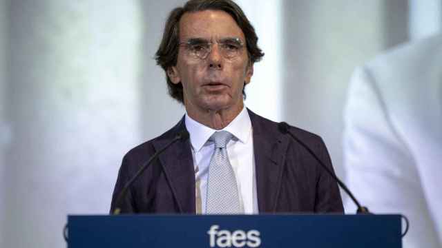 El expresidente del Gobierno, José María Aznar, este martes en la inauguración del campus Faes.