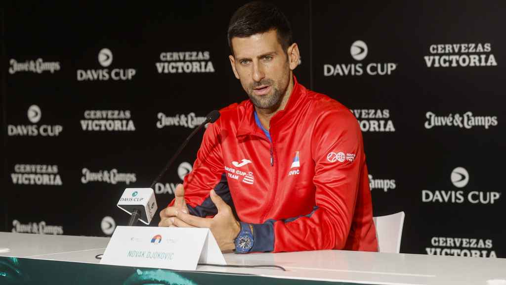Djokovic, en rueda de prensa durante la Copa Davis.