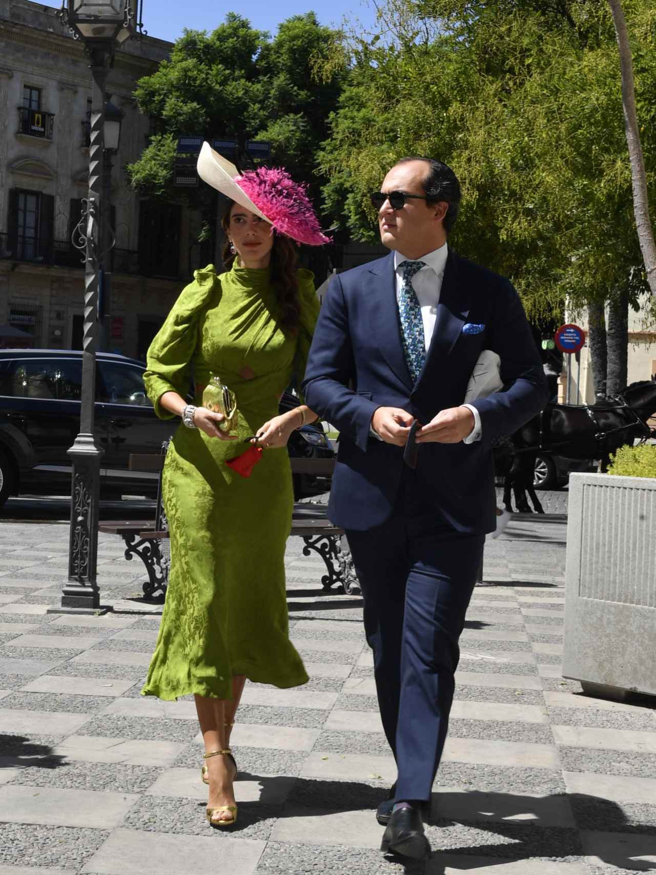 Ramón Hermosilla y Karla Covarrubias, durante la boda de Carlos Cortina y Carla Vega Penichet, en Jerez de la Frontera, en 2021.