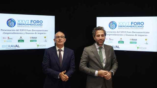 El director general de la sociedad de garantía, Pedro Pisonero, y el presidente de Iberaval, César Pontvianne