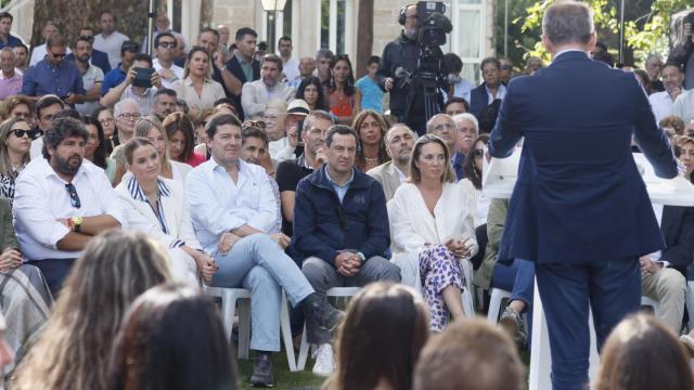 El presidente de la Junta, Alfonso Fernández Mañueco, en un acto de Alberto Núñez Feijóo en Ponferrada.