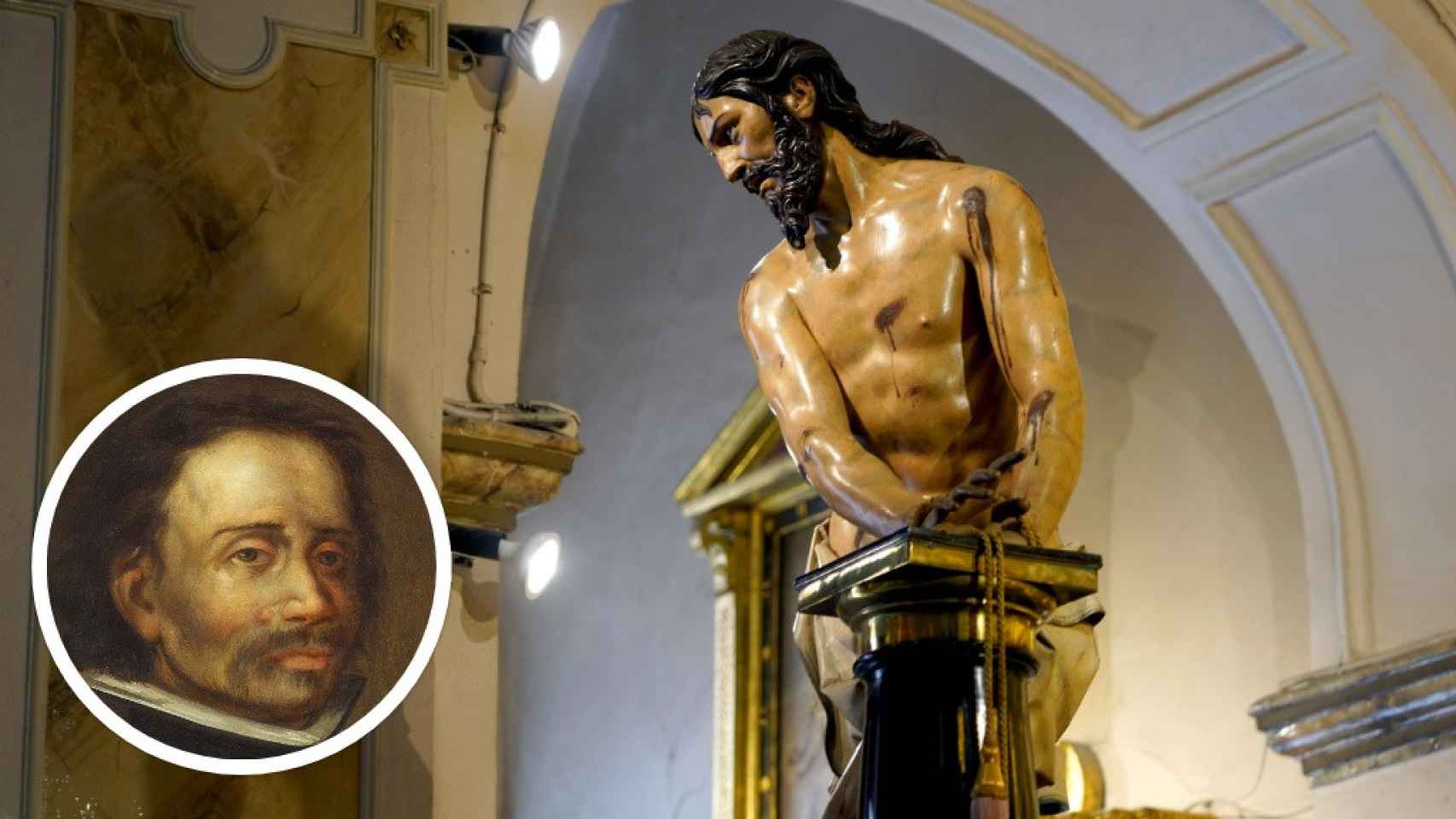 Imagen de Gregorio Fernández y de su 'Cristo atado a la columna'.