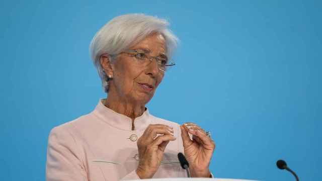 Christine Lagarde, presidenta del Banco Central Europeo (BCE), durante la rueda de prensa posterior a la reunión de política monetaria del Consejo de Gobierno del pasado jueves.