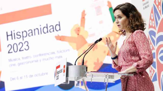 La presidenta de la Comunidad de Madrid, Isabel Díaz Ayuso, presenta la programación de Hispanidad 2023.