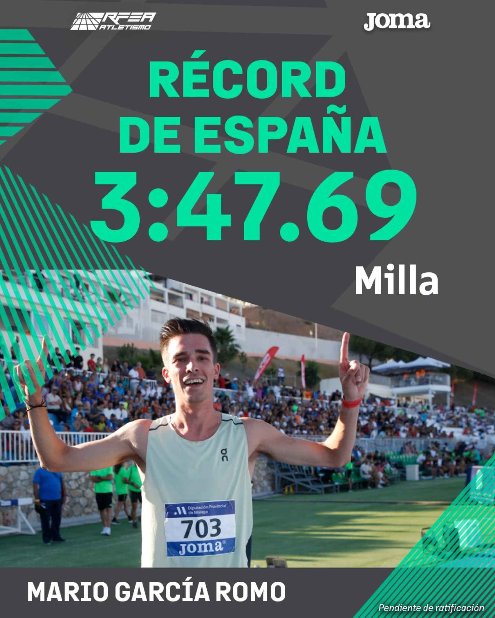 Mario García Romo, récord de España de la Milla