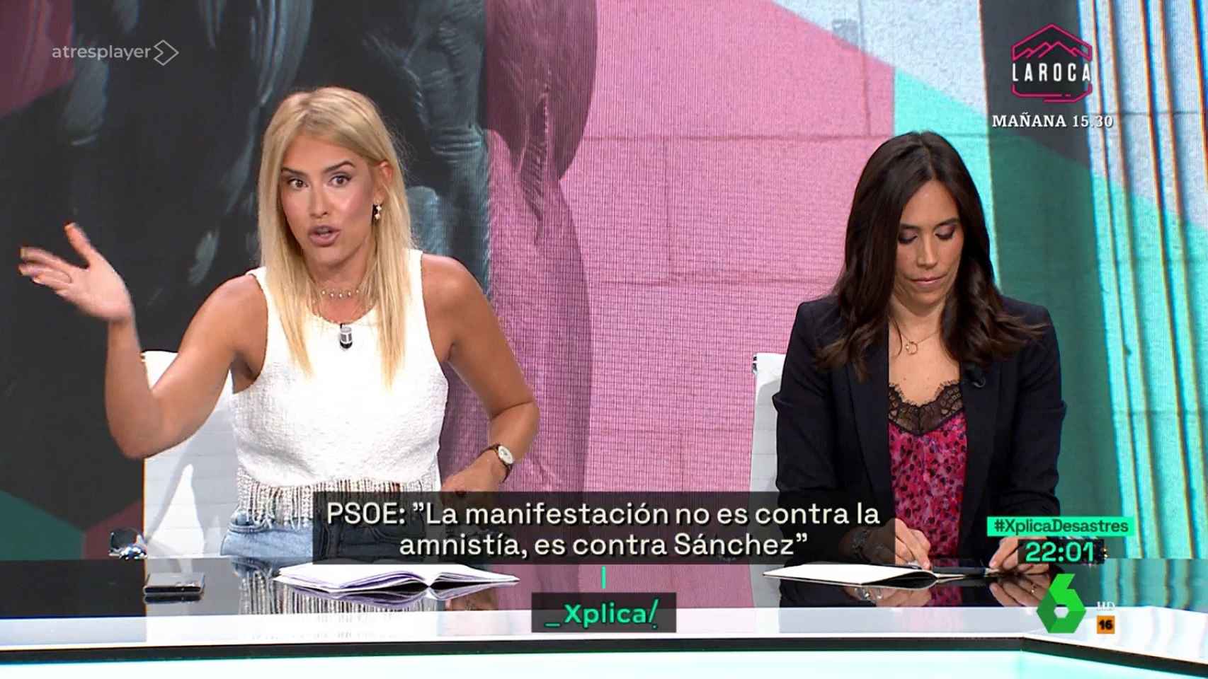 Afra Blanco y Pilar Velasco en 'laSexta Xplica'.