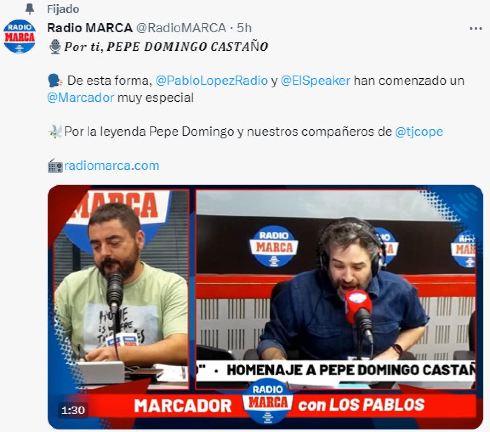 Tuit de Marcador Deportivo.