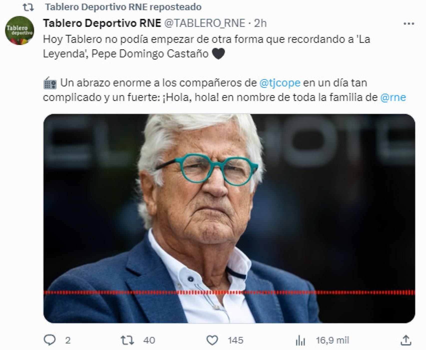 Tuit de Tablero Deportivo.