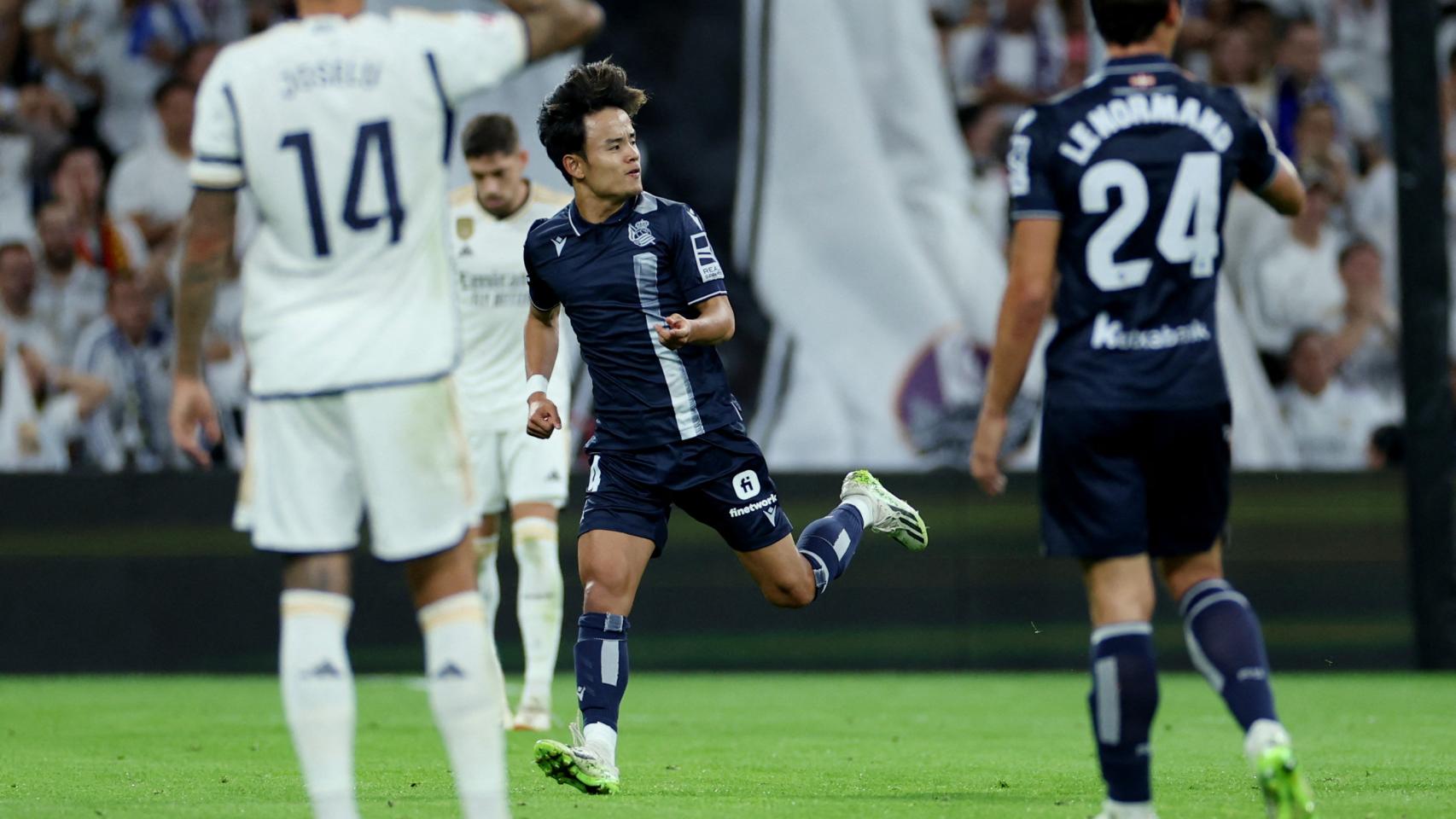 Take Kubo, durante el Real Madrid - Real Sociedad