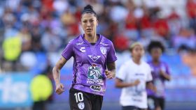 Jenni Hermoso, en su estreno con el Pachuca en el Apertura 2023 de la Liga MX Femenil.