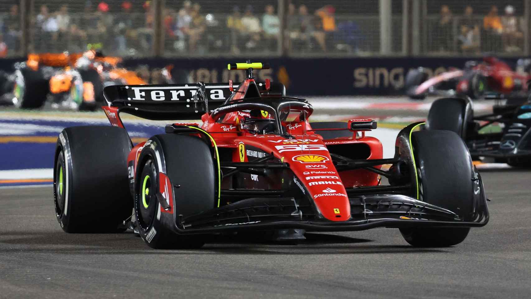 Carlos Sainz, durante el Gran Premio de Singapur de F1.
