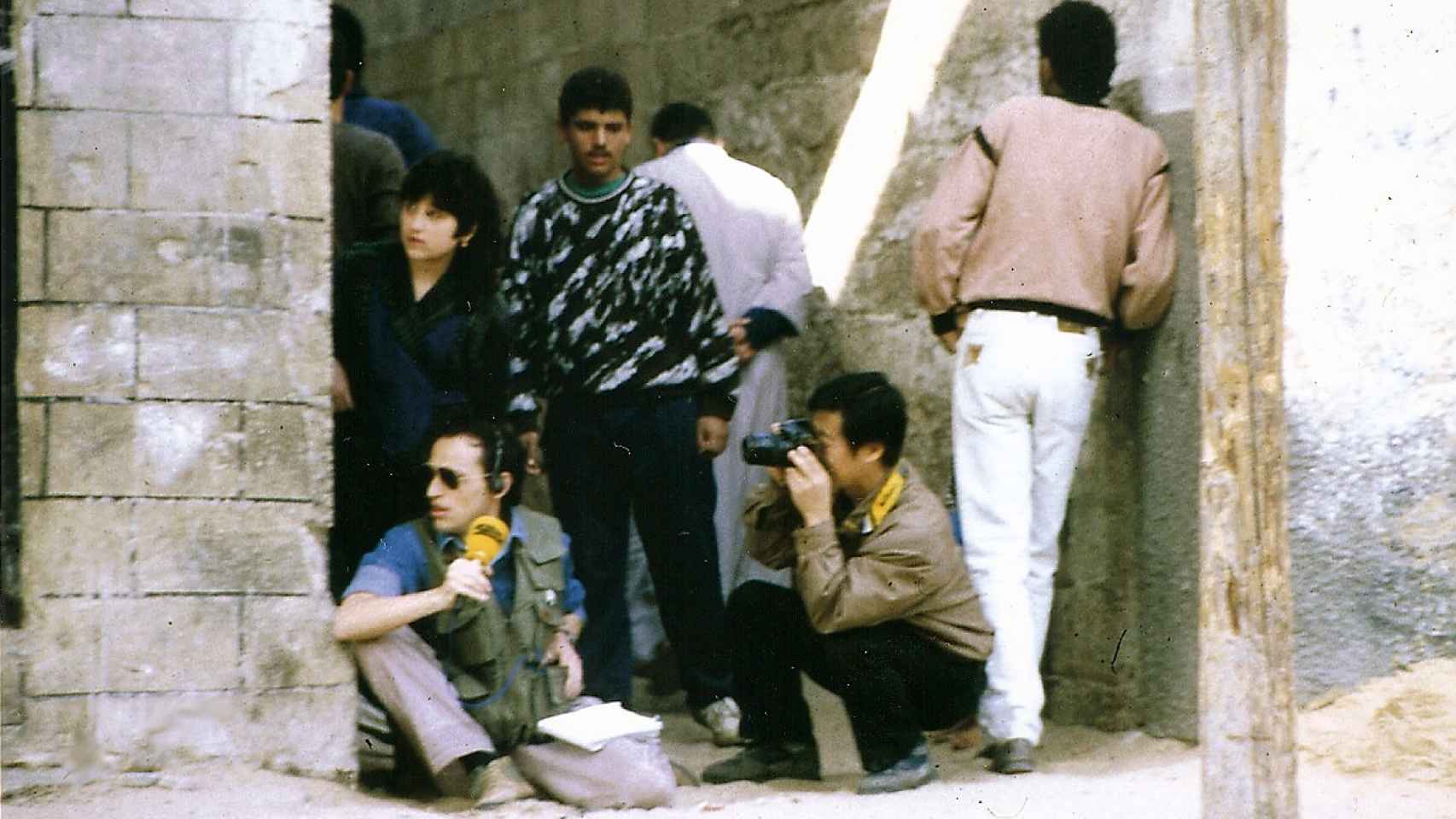 Frattini en la Franja de Gaza en 1990, como corresponsal de la Cadena SER.