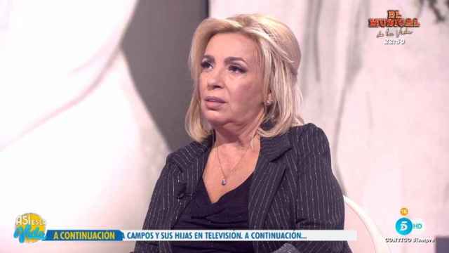 Carmen Borrego, hija de María Teresa Campos, durante su entrevista en 'Así es la vida', en Telecinco, este miércoles día 20.