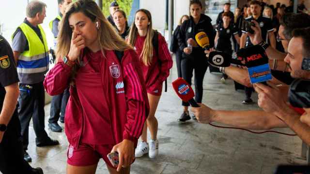 Las jugadoras de la Selección femenina de fútbol en la concentración de Madrid antes de viajar a Valencia.