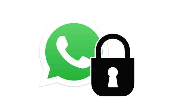 Montaje del logo de WhatsApp con un candado