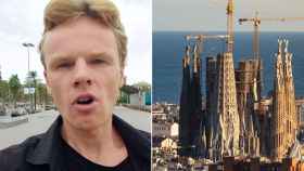 El 'tiktoker' que se ha hecho viral y una imagen de la Sagrada Familia de Barcelona.