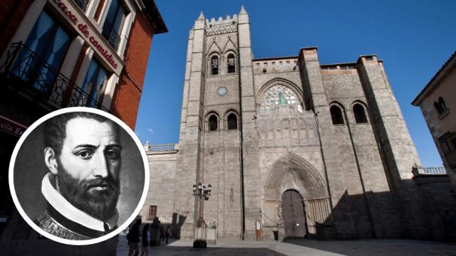 Imagen de Tomás Luis de Victoria y de la Catedral de Ávila.