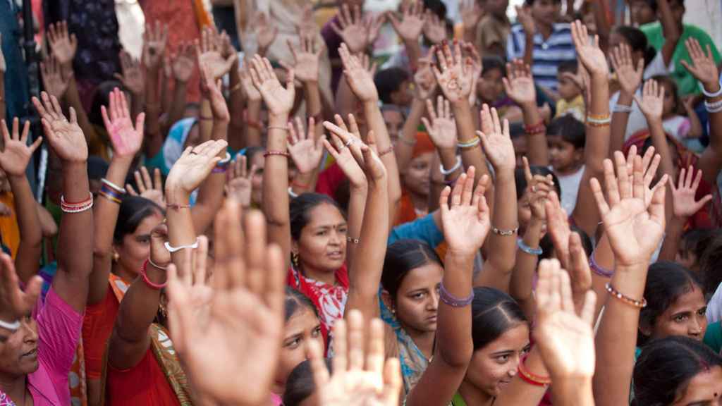 Imagen de archivo de una protesta de mujeres en India.