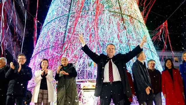 El alcalde de Vigo, Abel Caballero, durante el encendido de las luces de Navidad el año pasado.