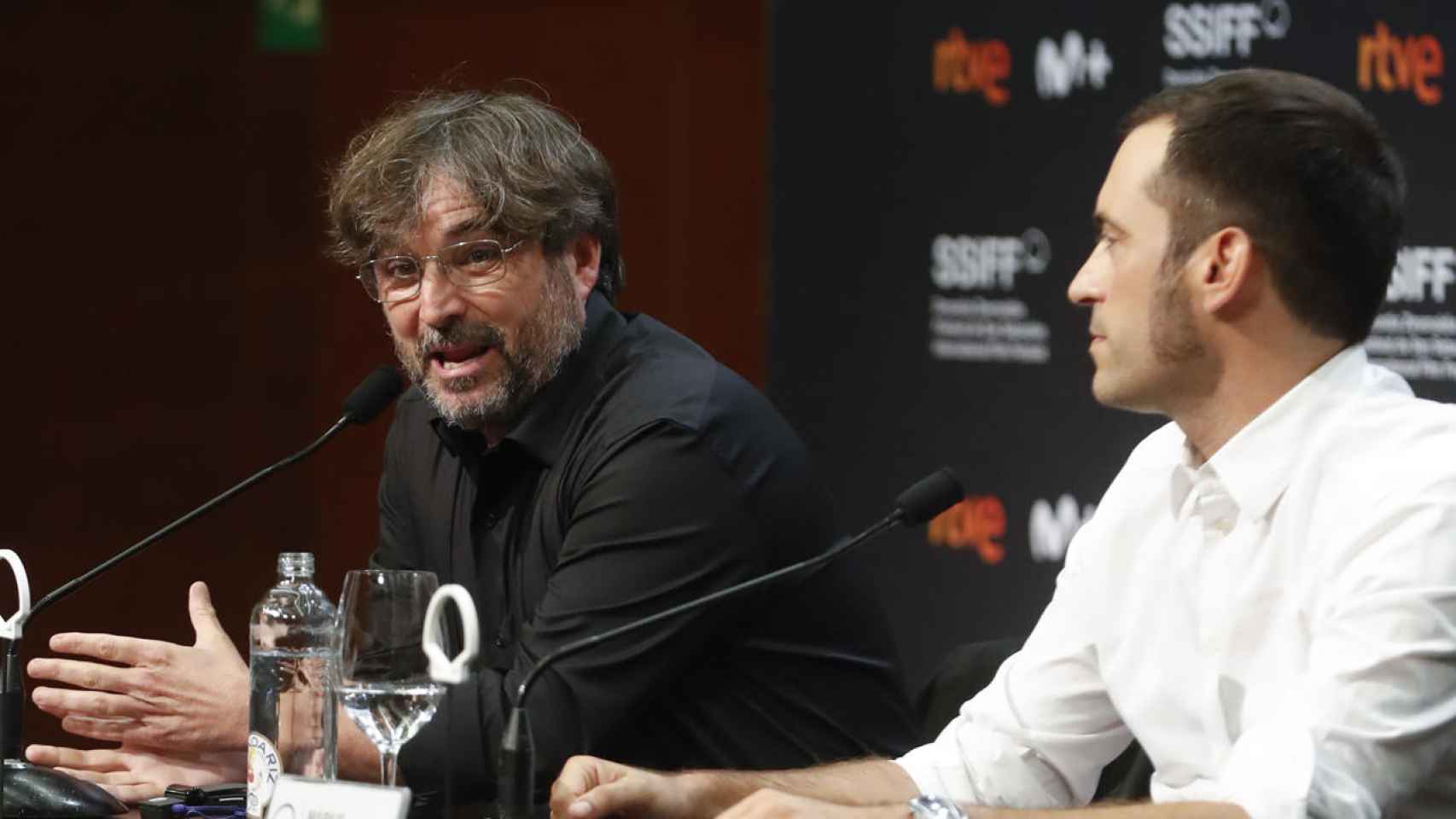 Jordi Évole y Márius Sánchez, durante la rueda de prensa del polémico documental. Foto: EFE/ Juan Herrero