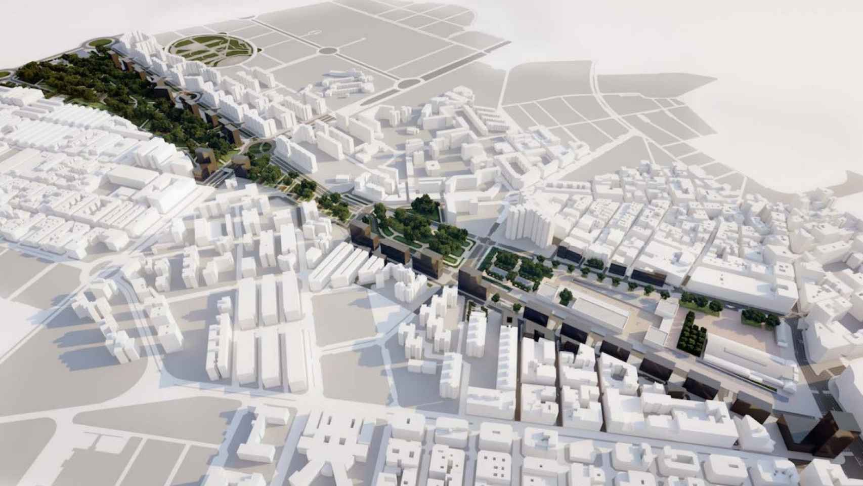 Proyecto de estación intermodal y parque central en la ciudad de Alicante.