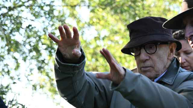 Woody Allen,  en el rodaje  de 'Golpe de suerte'