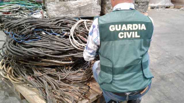 Cableado de cobre recuperado por la Guardia Civil