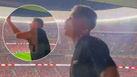 Cazan al hijo de Simeone haciendo un corte de mangas desde el palco a la afición del Real Madrid