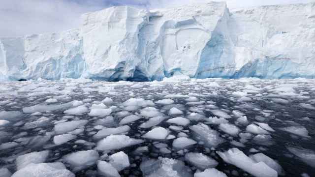 Imagen de un glaciar en proceso de deshielo en la Antártida