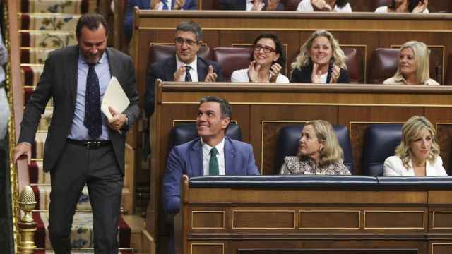 El exalcalde de Valladolid Óscar Puente, este martes en el Congreso de los Diputados.