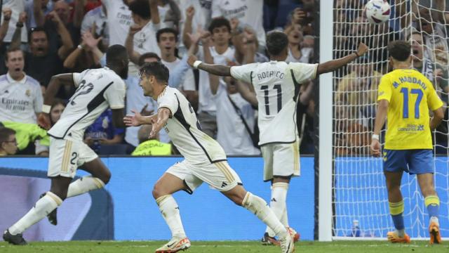 Brahim Díaz celebra su gol contra Las Palmas