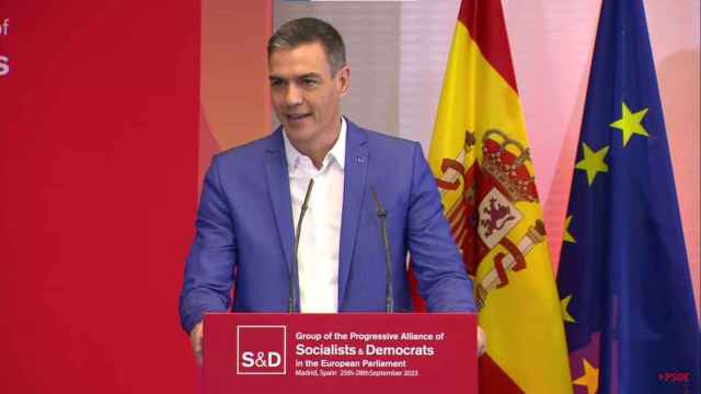 Pedro Sánchez, en la clausura de las jornadas de la Alianza de Socialistas y Demócratas (S&D), en Madrid.
