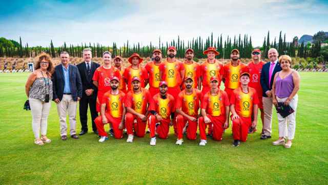 El equipo de la selección española de cricket.