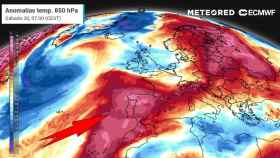 Las masas de aire cálido que afectarán a España en los primeros días de octubre. Meteored.