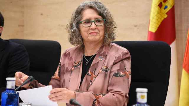 Mercedes Gómez, consejera de Desarrollo Sostenible de Castilla-La Mancha, este viernes en las Cortes regionales