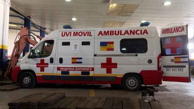 UVI preparada para viajar de Talavera a Ucrania a dar servicio en el frente. Foto: Europa Press
