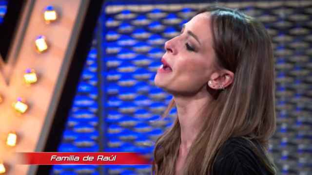 Eva González en un momento de tensión en 'La Voz'.