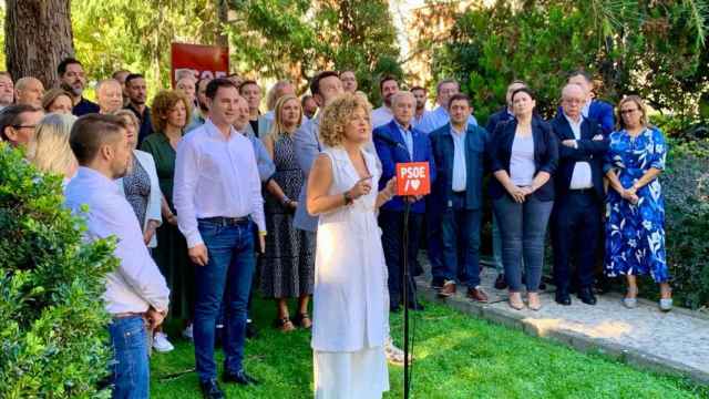 Maru Limón comparece junto a los secretarios provinciales del PSOE para pedir a Sánchez un Gobierno de convivencia