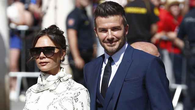 Victoria y David Beckham en la boda de Sergio Ramos y Pilar Rubio, en junio de 2019.