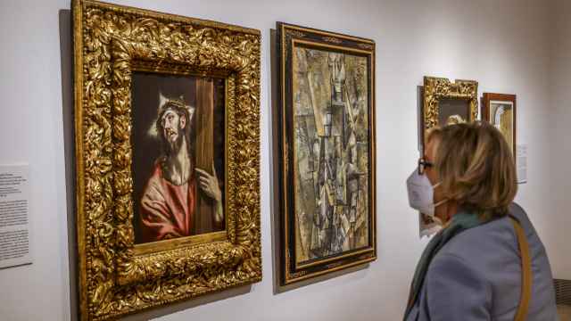 Cuadro de El Greco junto con el de Picasso en la exposición del Museo Thyssen / Foto: EFE/ Aitor Martín.